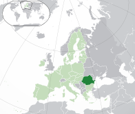 Карта, показывающая месторасположение Румынии
