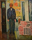 Autorretrato. Entre el reloj y la cama, c. 1940–1943, Munch Museum, Oslo