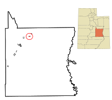 Emery County Utah innlemmet og ikke inkorporert områder Cleveland highlighted.svg