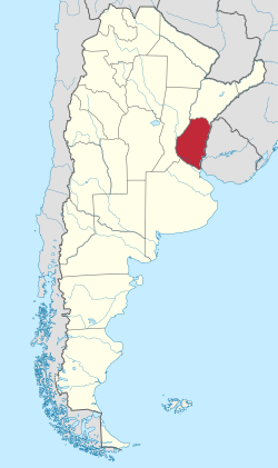 Location of Entre Ríos within Argentina