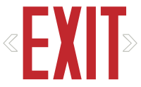 Red EXIT sign