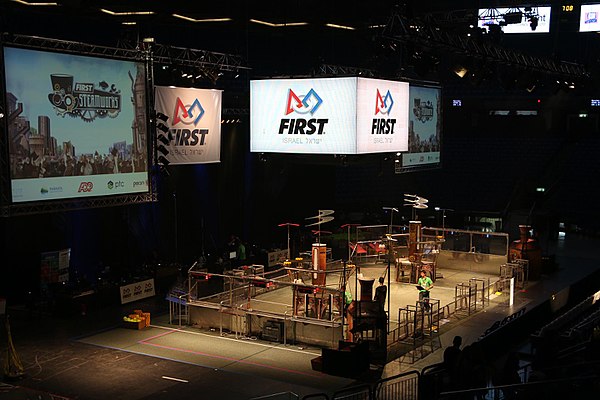 The FIRST STEAMWORKS Field at the Menora Mivtachim Arena, 2017 Israel District Championship