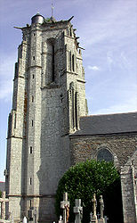 The bell tower of Saint-Pierre de Plouguer