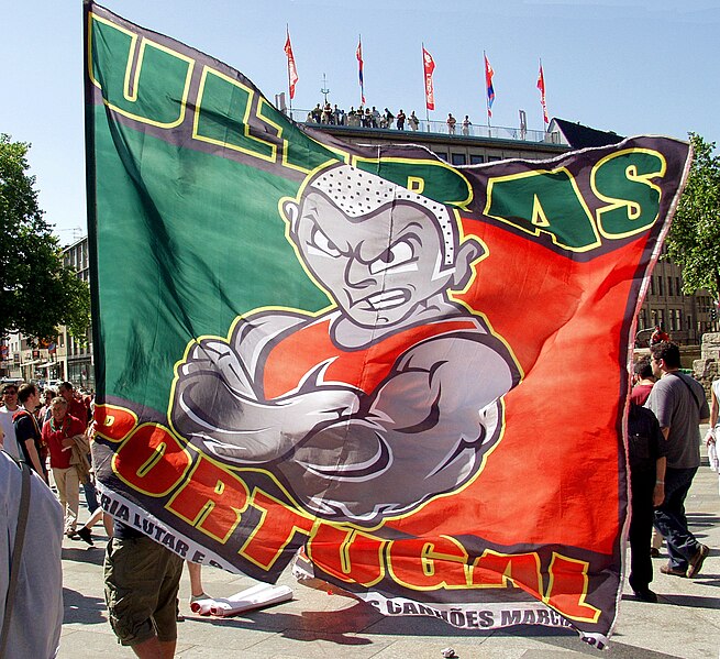 File:Fans of the Portuguese national football team in Cologne - flag of the Ultras.jpg