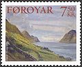 Stamp FO 526 of 2005: Syðradalur, Kalsoy 1918, 57X75 cm, by Jógvan Waagstein.