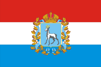 Flag of Samara Oblast, Russia.