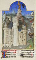 Vue du château de Mehun-sur-Yèvre, Les Très Riches Heures du duc de Berry