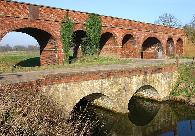 The viaduct which carried the Axholme Joint Railway over the Folly Drain and the South Engine Drain