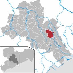 Läget för kommunen Freiberg, Sachsen i Landkreis Mittelsachsen