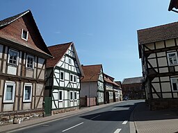 Fachwerkhäuser in der Leipziger Straße in Frieda, Gemeinde Meinhard