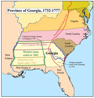 O hartă a Provinciei Georgia