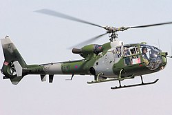 Aldergroveda joylashgan Westland Gazelle AH1 turiga.