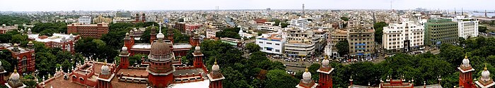 Panoramic view of the Chennai High Court and its surroundings