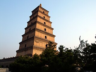 Giant Wild Goose Pagoda Temple in Xian, China