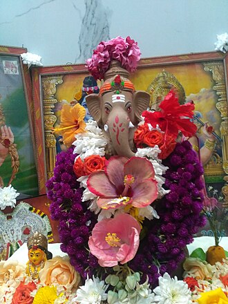 gowri with ganesha Gowri habba.jpg