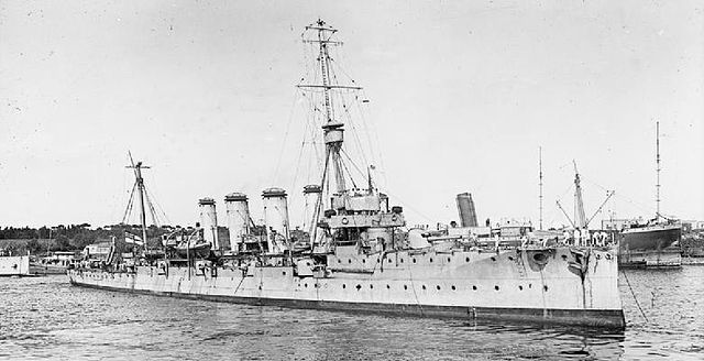 Gloucester at anchor, 1918