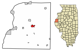 Hancock County Illinois Incorporated and Unincorporated areas Carthage Highlighted.svg