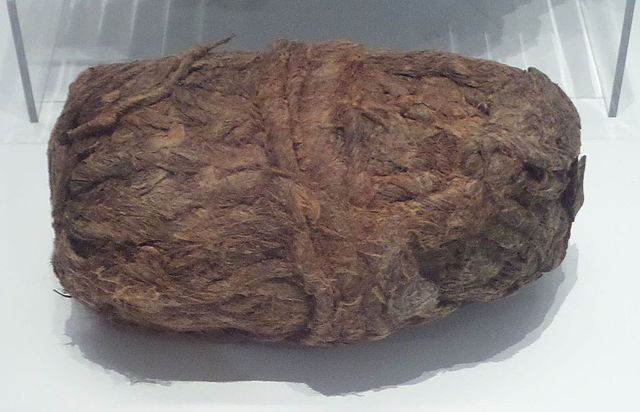 Wadding recovered from the wreck of the packet ship Hanover and was found inside a loaded cannon, National Maritime Museum Cornwall (2014)