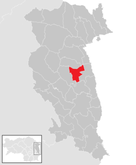 Poloha obce Hartberg v okrese Hartberg-Fürstenfeld (klikacia mapa)