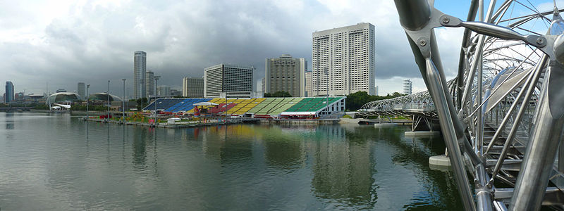 File:Helix Bridge The Float at Marina Bay.jpg