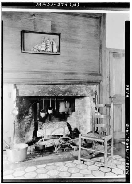 File:Historic American Buildings Survey Arthur C. Haskell, Photographer Oct. 28, 1935 (d) INT.- FIREPLACE, REAR ROOM, 1st. FLOOR - Peter Jayne House, 37 Mugford Street, Marblehead, HABS MASS,5-MARB,54-5.tif