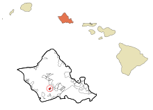 Honolulu County Hawaii Incorporated and Unincorporated areas Village Park Highlighted.svg
