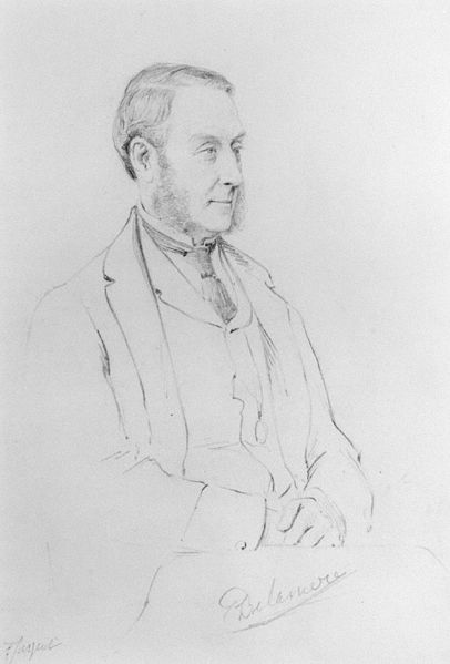 Pencil drawing of Hugh Cholmondeley, 2nd Baron Delamere, by Frederick Sargent, circa 1860s or 1870s