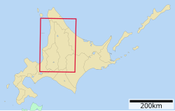 Localisation de la sous-préfecture de Kamikawa à Hokkaido