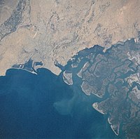 Indus delta del río, detalle.