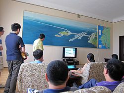 Film screening about the construction of the dam and the locks, in Nampo Dam visitor center