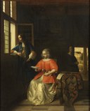 Interiør med en ung dame som leser et brev (Pieter de Hooch) - Nationalmuseum - 17474.tif