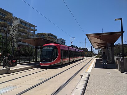 Ipima Street light rail stop, Canberra, looking south 2, November 2019.jpg