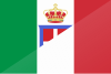 Az Olasz Királyság és az Olasz Köztársaság zászlóinak egyesítése