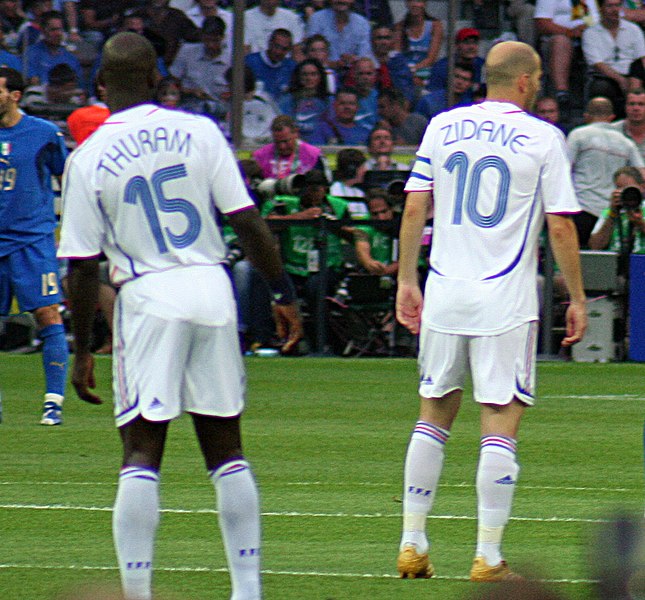 File:Italy vs France - FIFA World Cup 2006 final - Lilian Thuram and Zinedine Zidane.jpg