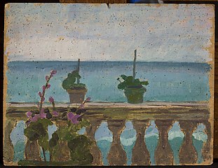 Balcony with flower pots