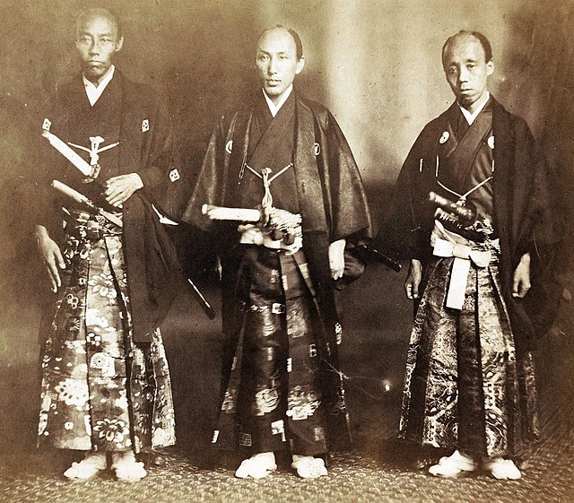 The three plenipotentiary members of the Japanese embassy: Muragaki Norimasa, Shinmi Masaoki, and Oguri Tadamasa.