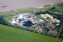Luftaufnahme des Kernkraftwerks Brokdorf im Jahr 2011