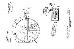Esbós del quinematoscopi realitzat per Coleman Sellers II, aquest document acompanyava a la patent com a element visual d'aquesta.