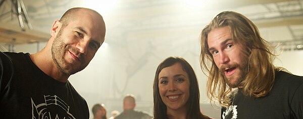 Left to right: Claudio Castagnoli, Del Rey and Chris Hero as The Kings of Wrestling in 2011