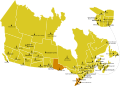 Kerkprovincie Toronto op een kaart van de Canadese bisdommen