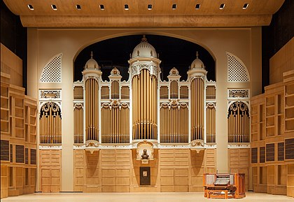 The newly-renovated Kotzschmar Organ at Merrill Auditorium, Portland, Maine. October, 2014 Kotzschmar Organ cropped.jpg