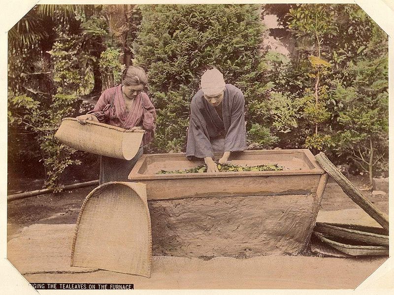 File:Kusakabe Kimbei - 395 Wringing the Tealeaves on the Furnace.jpg