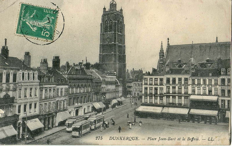 File:LL 275 - DUNKERQUE - Place Jean Bart et le Beffroi.JPG