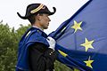 cérémonie des couleurs, drapeau de l'Union européenne.