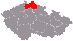 Région de Liberec sur la carte