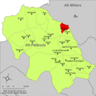 Расположение муниципалитета Игерас на карте провинции