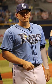 Tampa Bay Rays' Logan Morrison, right, celebrates with on-deck