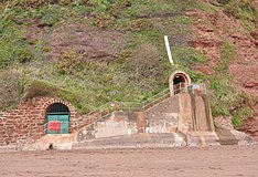 Entrance to Smuggler's tunnel on Ness Beach