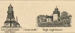 The Low and High Lighthouses (as they were in the mid-19th century).