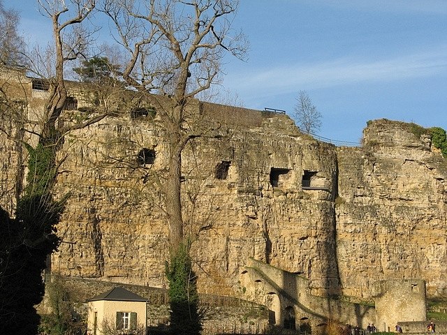 The Bock cliff with loop-holes for the cannons